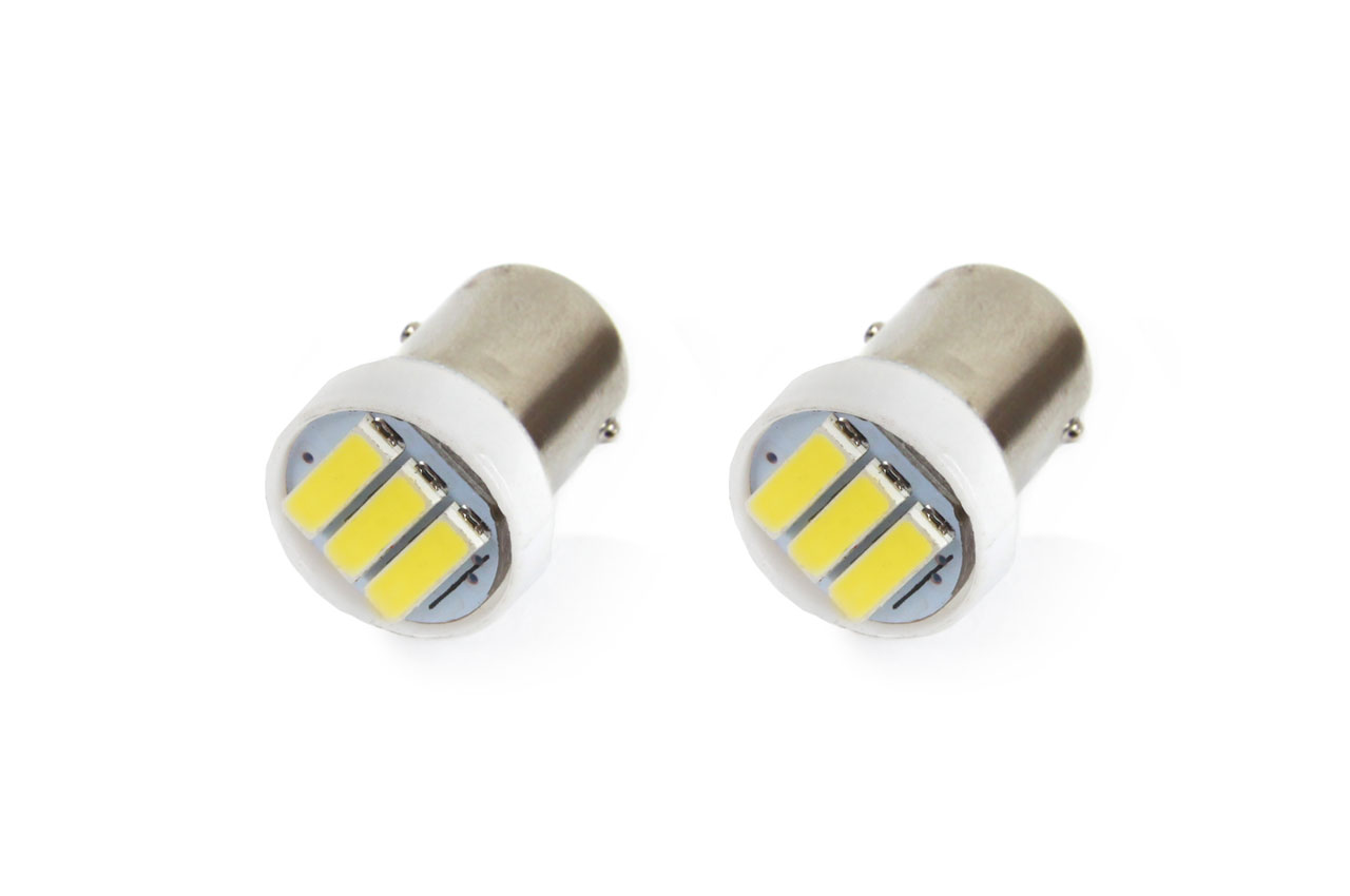 LEDS BA9S BRANCOS COM CASQUILHO 3XSMD 12V                   