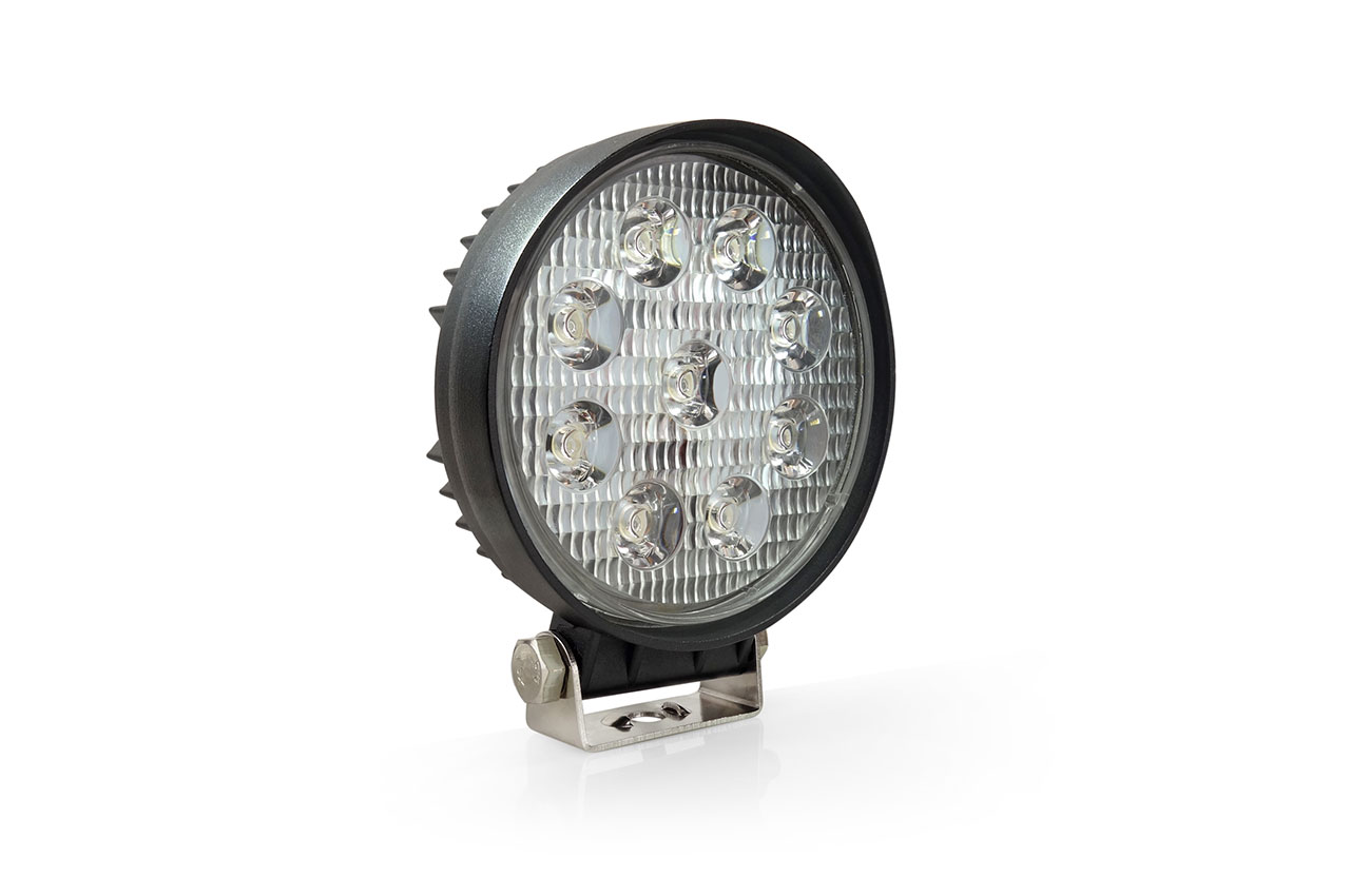 FAROL DE TRABALHO EM LED REDONDO, 9 LEDS 27W, 9-60V         