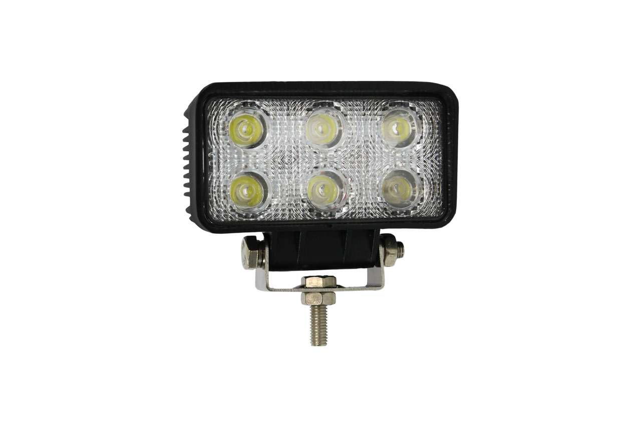 FAROL DE TRABALHO EM LED RECTANGULAR, 6 LEDS 18W, 9-60V     