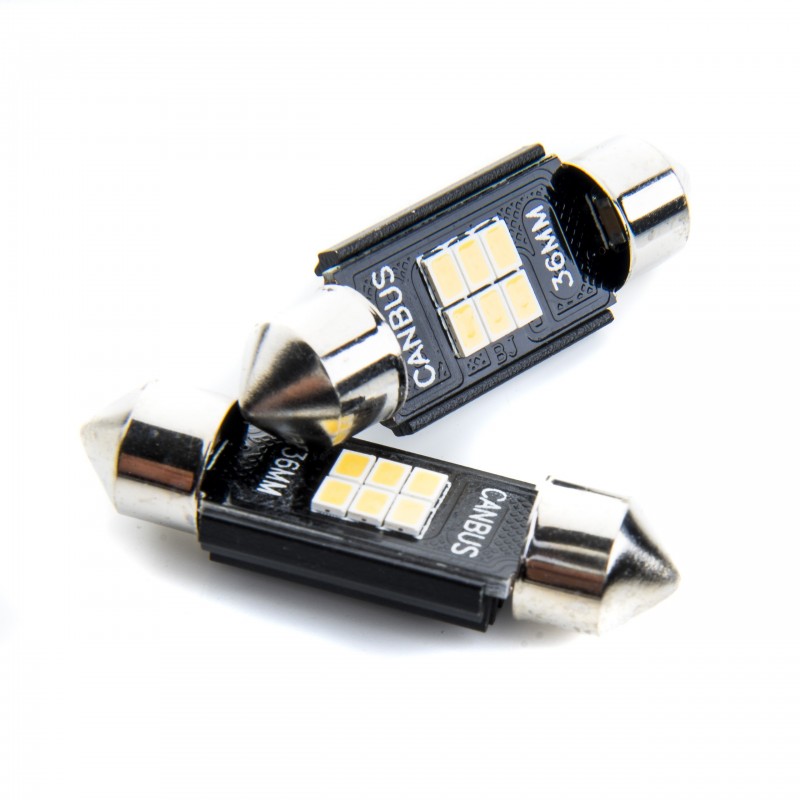 LEDS TUBULARES CANBUS C5/10W 36MM  9/16V 6000K              