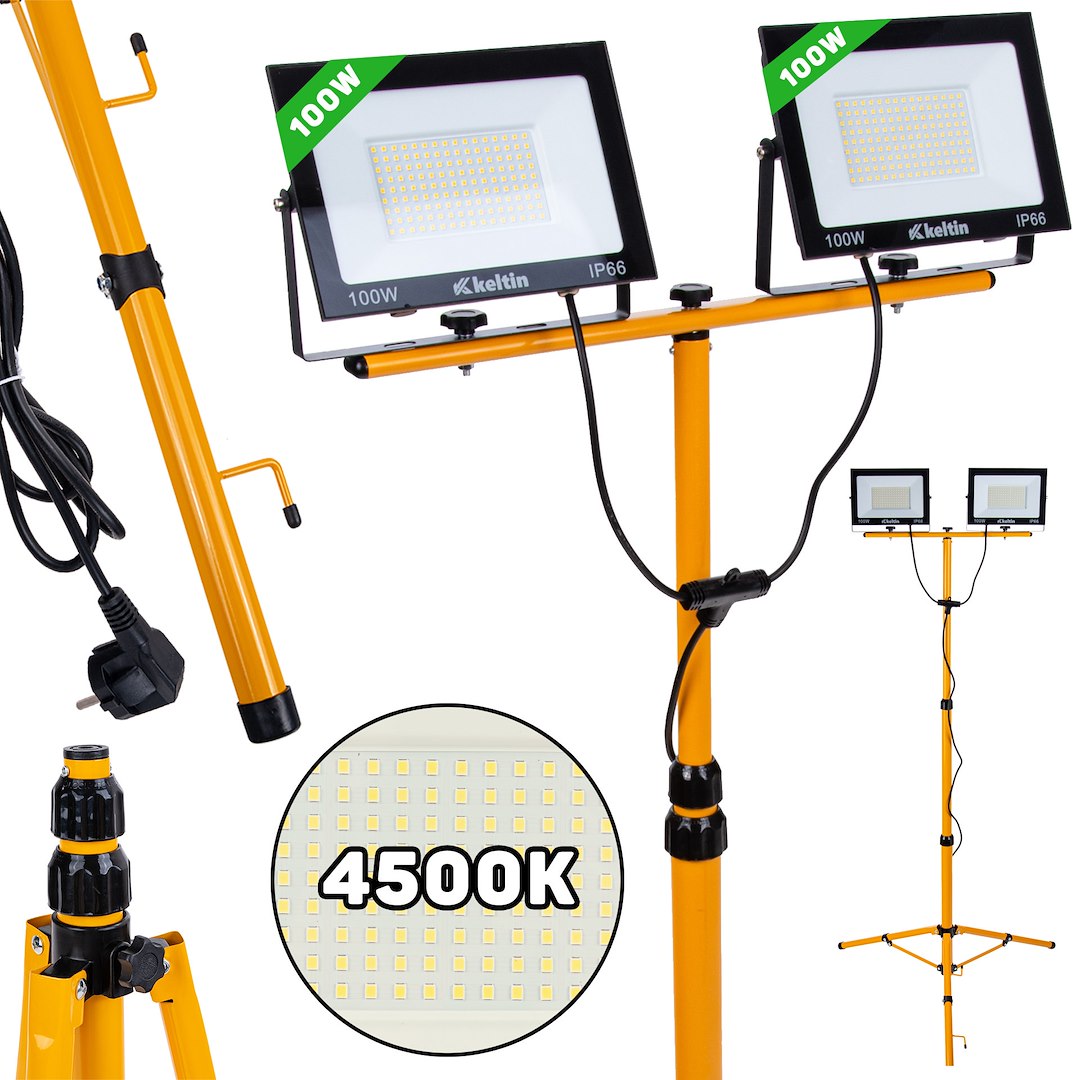 PROJETOR EM LED 2X100W COM TRIPE TELESCOPIO  4500K          