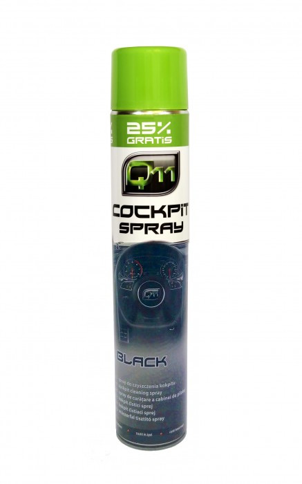 Q11 COCKPIT SPRAY BLACK 750ML                               